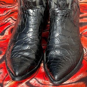 Justin Cowboy Boots Rare Exotic Vintage Pre Ban 9.5D